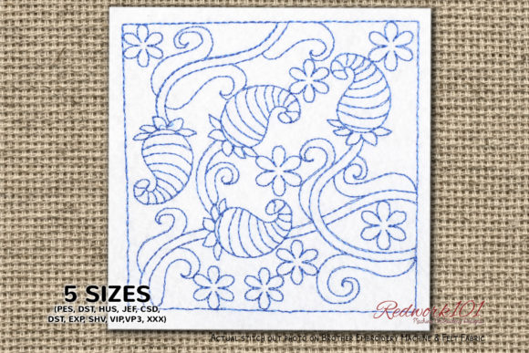 Review: Abstract Floral Pattern Redwork for Modern Projects
