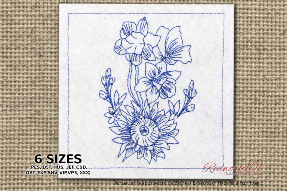 Review: Easter Floral Bouquet Redwork Design