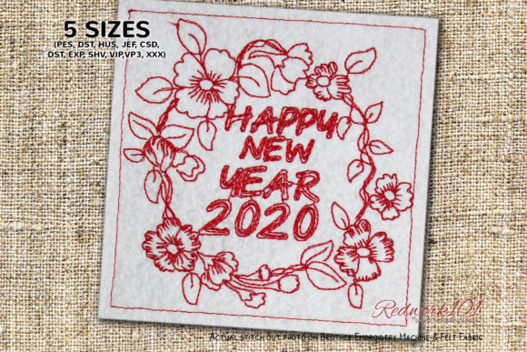 Review: Floral Frame with Happy New Year for Apparel